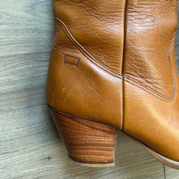 RARE VTG Levi's Boots 1984 Olympics Tan Cowboy Boots Size 8 - Picture 2 of 7